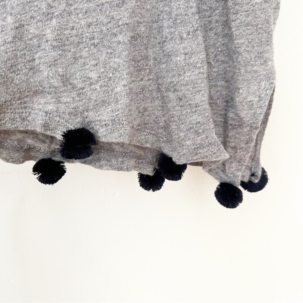 J.Crew Heather Rubble Gray Sleeveless Round Neck Linen Pom-Pom Tank Size S - Picture 4 of 8